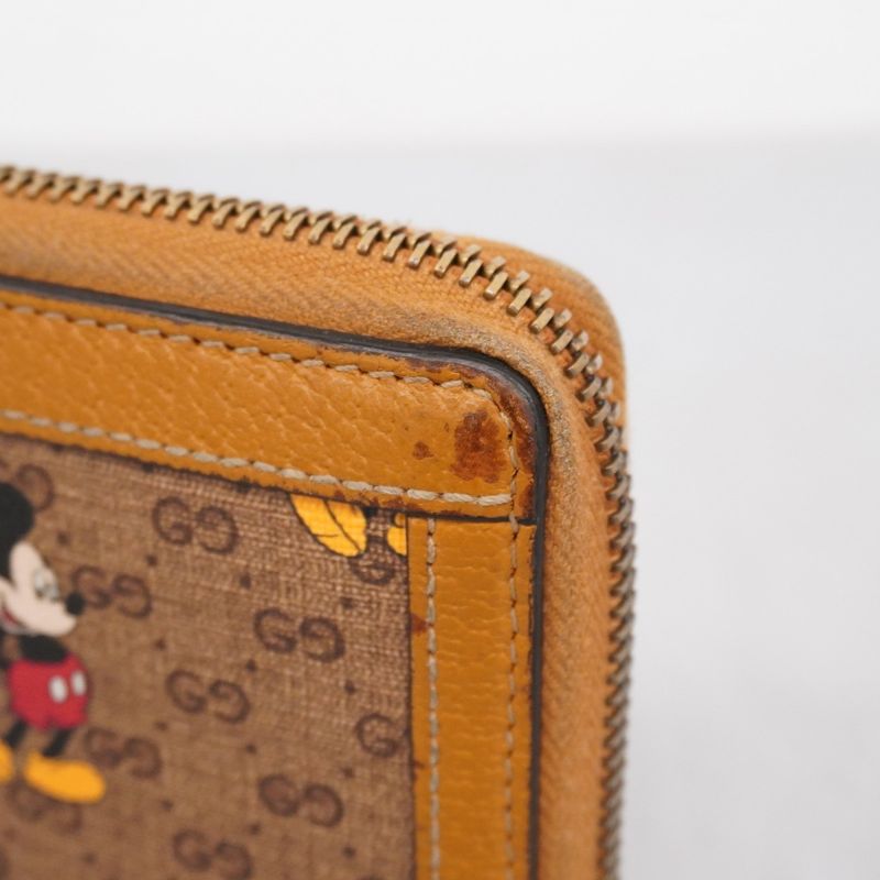 Gucci Long Wallet Micro Guccissima Mickey Mouse Collaboration 602532 PVC Brown