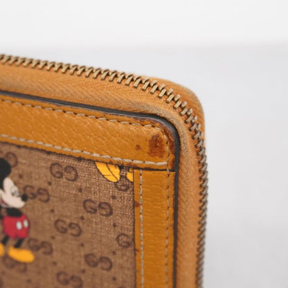 Gucci Long Wallet Micro Guccissima Mickey Mouse Collaboration 602532 PVC Brown