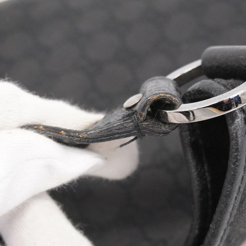 Gucci Shoulder Bag GG Canvas 113013 Canvas Black Silver Hardware Women