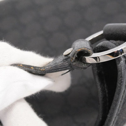 Gucci Shoulder Bag GG Canvas 113013 Canvas Black Silver Hardware Women