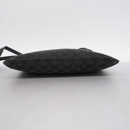 Gucci Shoulder Bag GG Canvas 113013 Canvas Black Silver Hardware Women