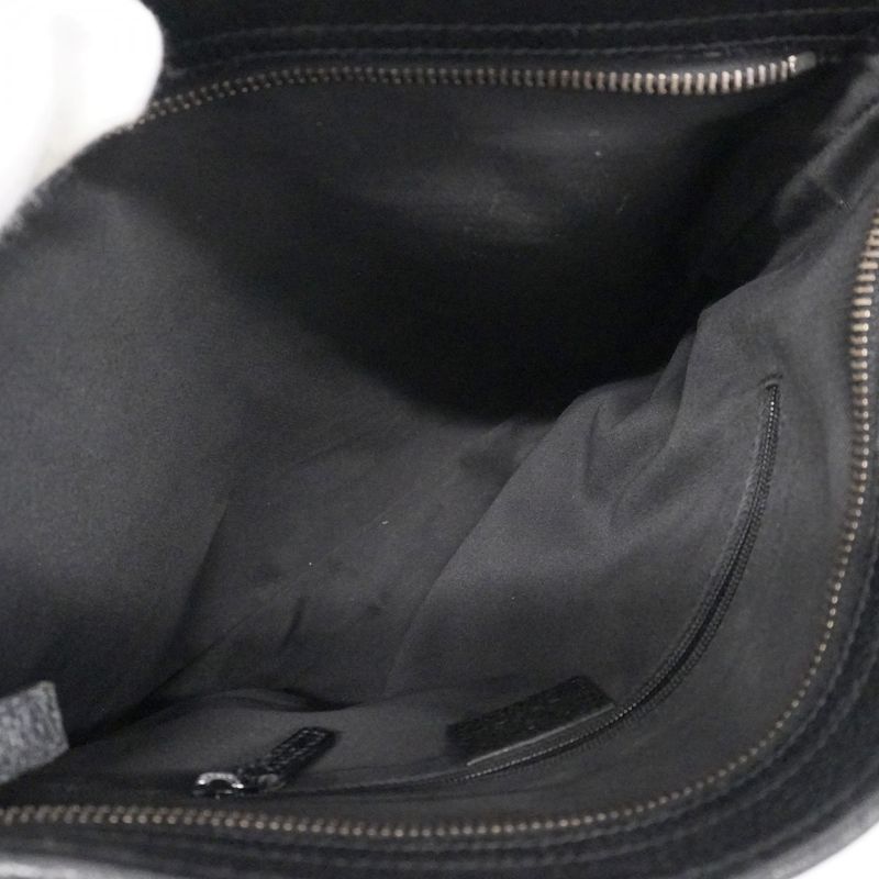 Gucci Shoulder Bag GG Canvas 113013 Canvas Black Silver Hardware Women