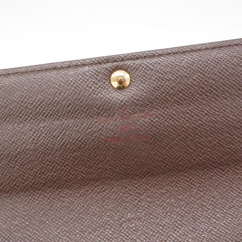 Louis Vuitton Damier Portefeuille Sarah N61734 Ebène Women's Long Wallet