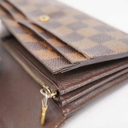Louis Vuitton Damier Portefeuille Sarah N61734 Ebène Women's Long Wallet