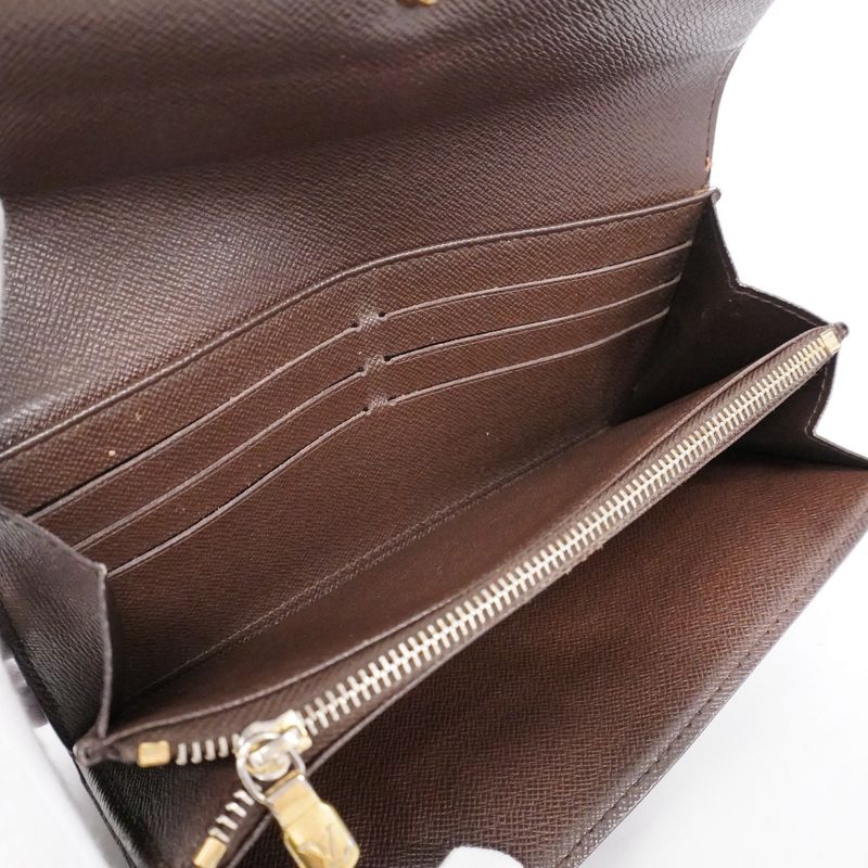 Louis Vuitton Damier Portefeuille Sarah N61734 Ebène Women's Long Wallet