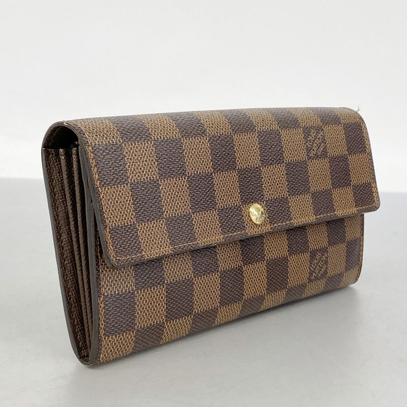 Louis Vuitton Damier Portefeuille Sarah N61734 Ebène Women's Long Wallet