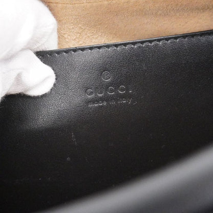 Gucci Shoulder Bag GG Marmont 447632 Leather Black Gold Hardware Women