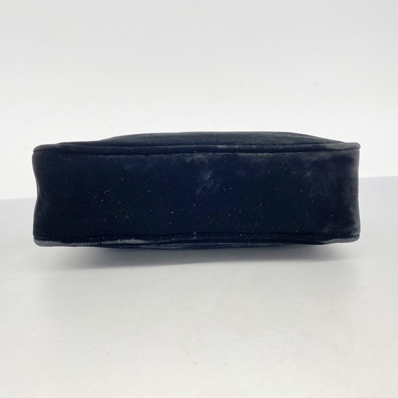 Prada Handbag Velvet Black Gold Hardware 2way Bag Ladies