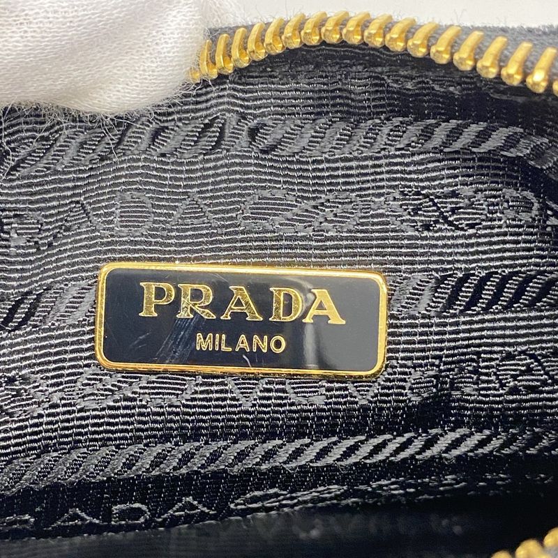 Prada Handbag Velvet Black Gold Hardware 2way Bag Ladies