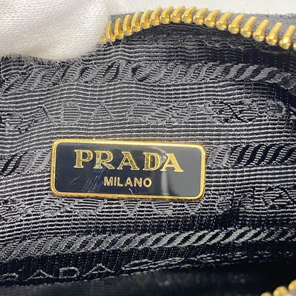 Prada Handbag Velvet Black Gold Hardware 2way Bag Ladies