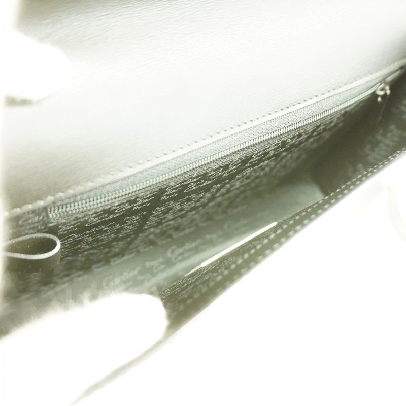 Cartier Clutch Bag Leather Black Silver Hardware Men's