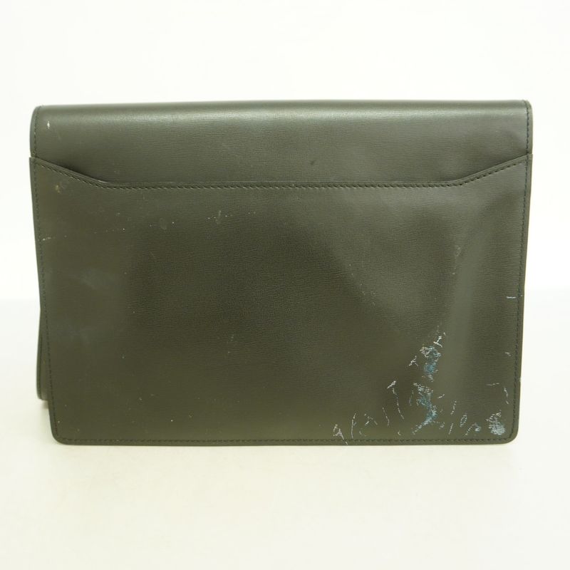 Cartier Clutch Bag Leather Black Silver Hardware Men's