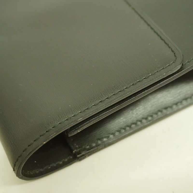 Cartier Clutch Bag Leather Black Silver Hardware Men's