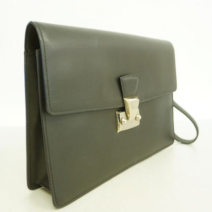 Cartier Clutch Bag Leather Black Silver Hardware Men's