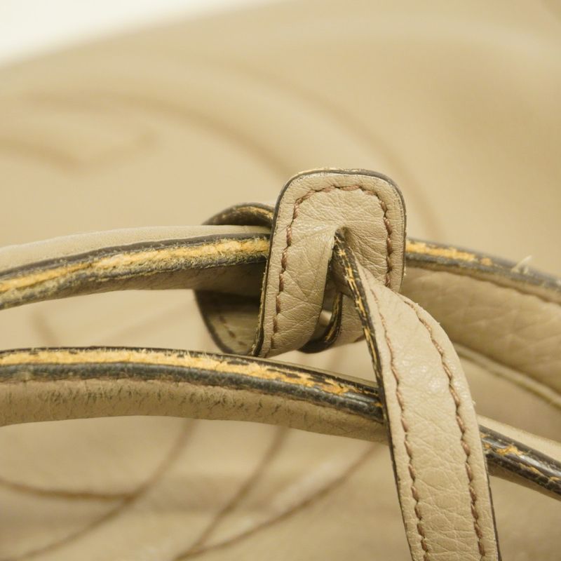 Gucci Tote Bag Soho 282309 Leather Beige Chien Pan Gold Hardware Women's