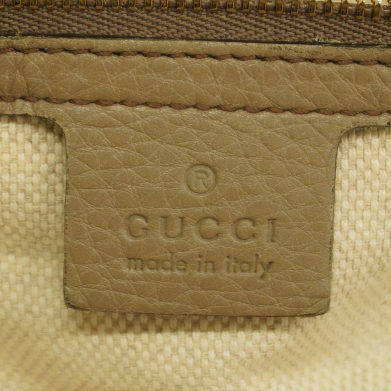 Gucci Tote Bag Soho 282309 Leather Beige Chien Pan Gold Hardware Women's