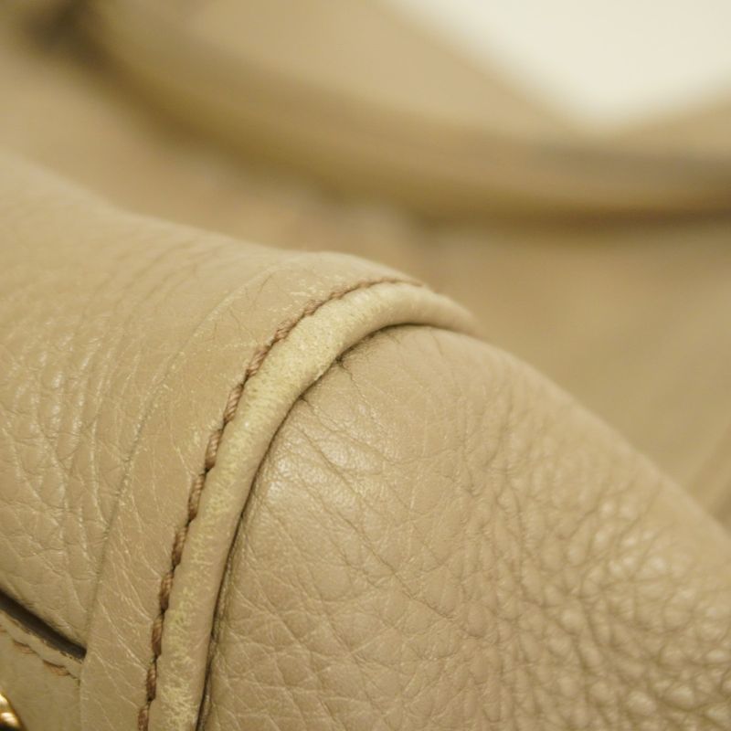 Gucci Tote Bag Soho 282309 Leather Beige Chien Pan Gold Hardware Women's