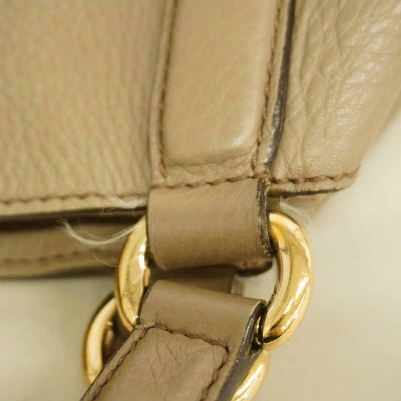 Gucci Tote Bag Soho 282309 Leather Beige Chien Pan Gold Hardware Women's