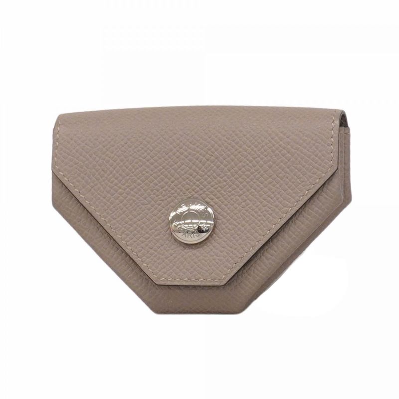 Hermes Coin Case Van Cattle Epson Griasphalt Silver Hardware Engraved A Men