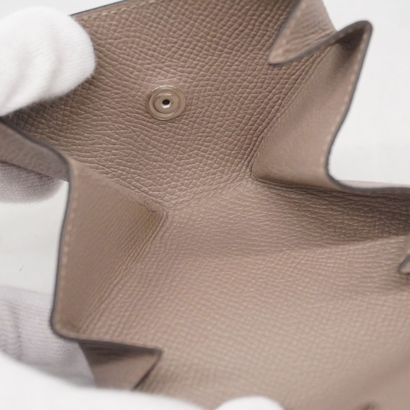 Hermes Coin Case Van Cattle Epson Griasphalt Silver Hardware Engraved A Men