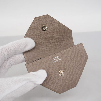 Hermes Coin Case Van Cattle Epson Griasphalt Silver Hardware Engraved A Men