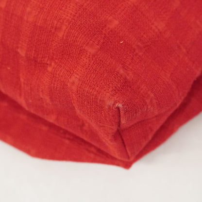 Hermes Shoulder Bag Amedava Cabas Deux Poches Canvas Red Silver Hardware Women