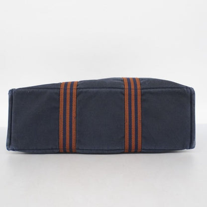 Hermes Tote Bag Fourre Tout Canvas Navy Silver Hardware Men Women Unisex