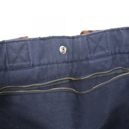 Hermes Tote Bag Fourre Tout Canvas Navy Silver Hardware Men Women Unisex