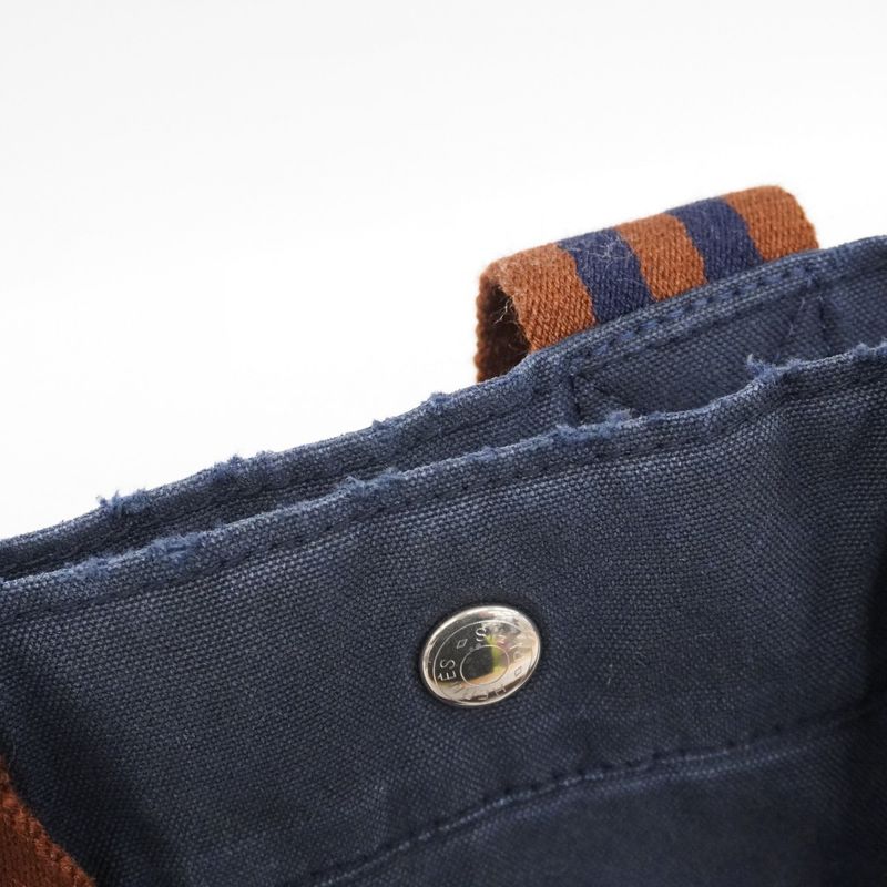 Hermes Tote Bag Fourre Tout Canvas Navy Silver Hardware Men Women Unisex