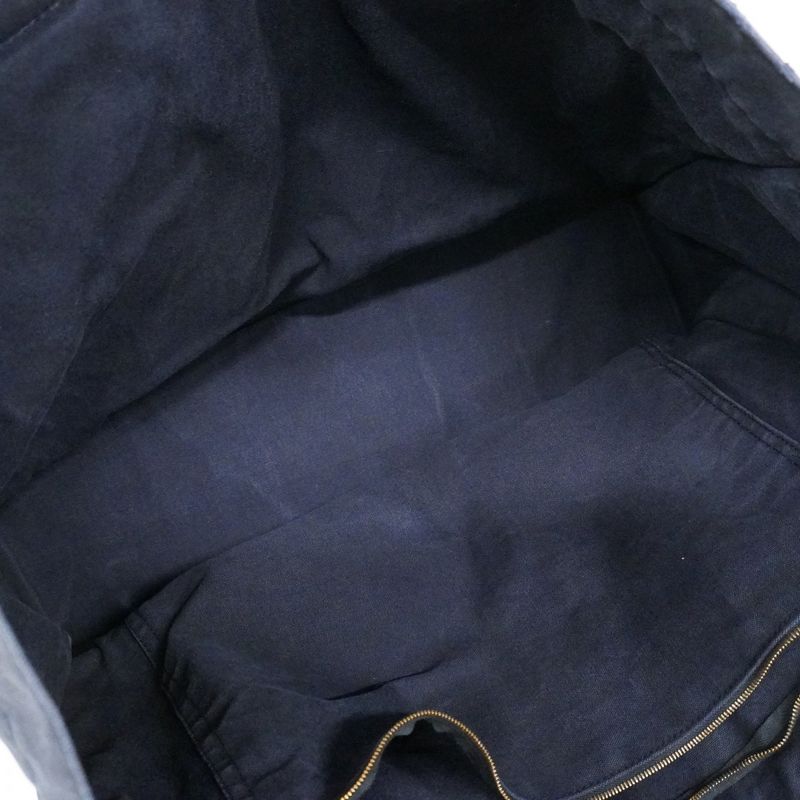 Hermes Tote Bag Fourre Tout Canvas Navy Silver Hardware Men Women Unisex