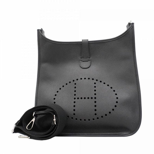 Hermes Shoulder Bag Evelyn GM 3 Epson Black Silver Hardware X Engraved Ladies