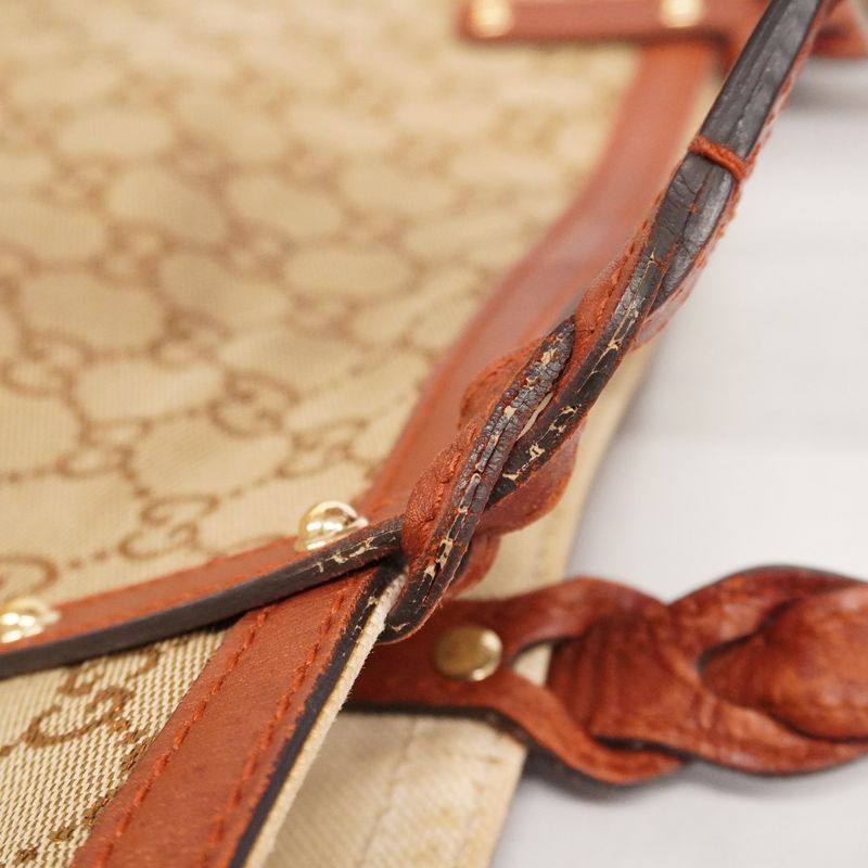 Gucci Tote Bag GG Canvas 247209 Canvas Brown Gold Hardware Women's