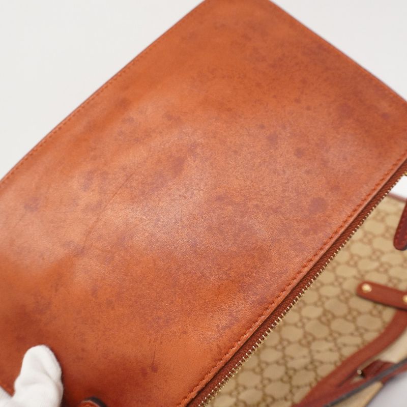 Gucci Tote Bag GG Canvas 247209 Canvas Brown Gold Hardware Women's