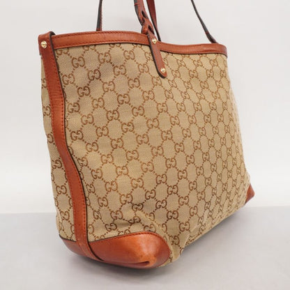 Gucci Tote Bag GG Canvas 247209 Canvas Brown Gold Hardware Women's