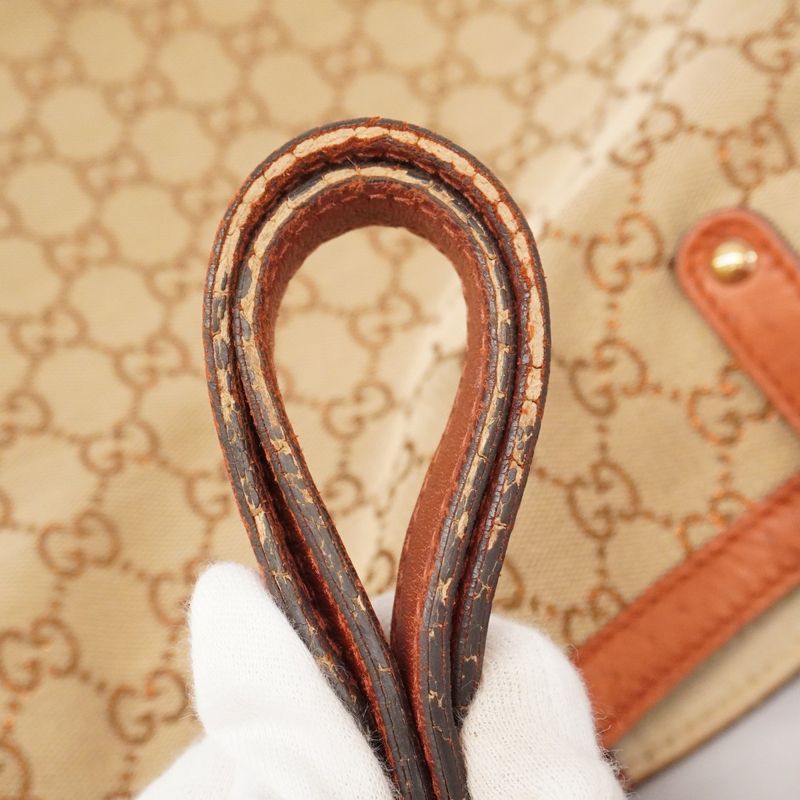 Gucci Tote Bag GG Canvas 247209 Canvas Brown Gold Hardware Women's