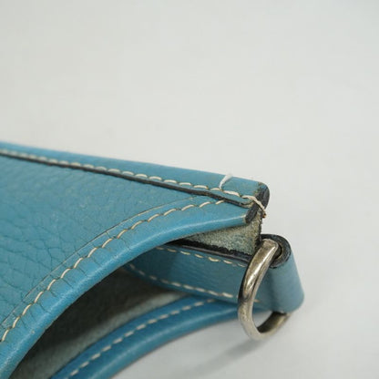 Hermes Shoulder Bag Evelyn PM 1 Taurillon Clemence Blue Jean Silver Hardware □I