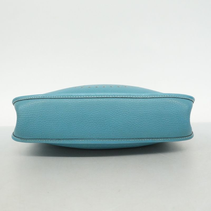 Hermes Shoulder Bag Evelyn PM 1 Taurillon Clemence Blue Jean Silver Hardware □I