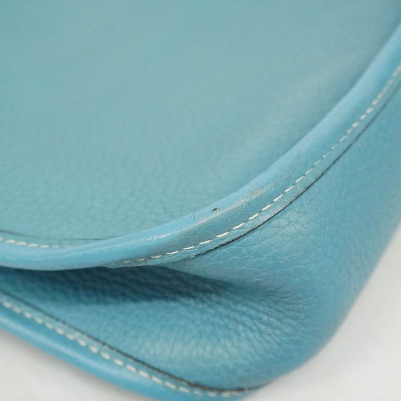 Hermes Shoulder Bag Evelyn PM 1 Taurillon Clemence Blue Jean Silver Hardware □I