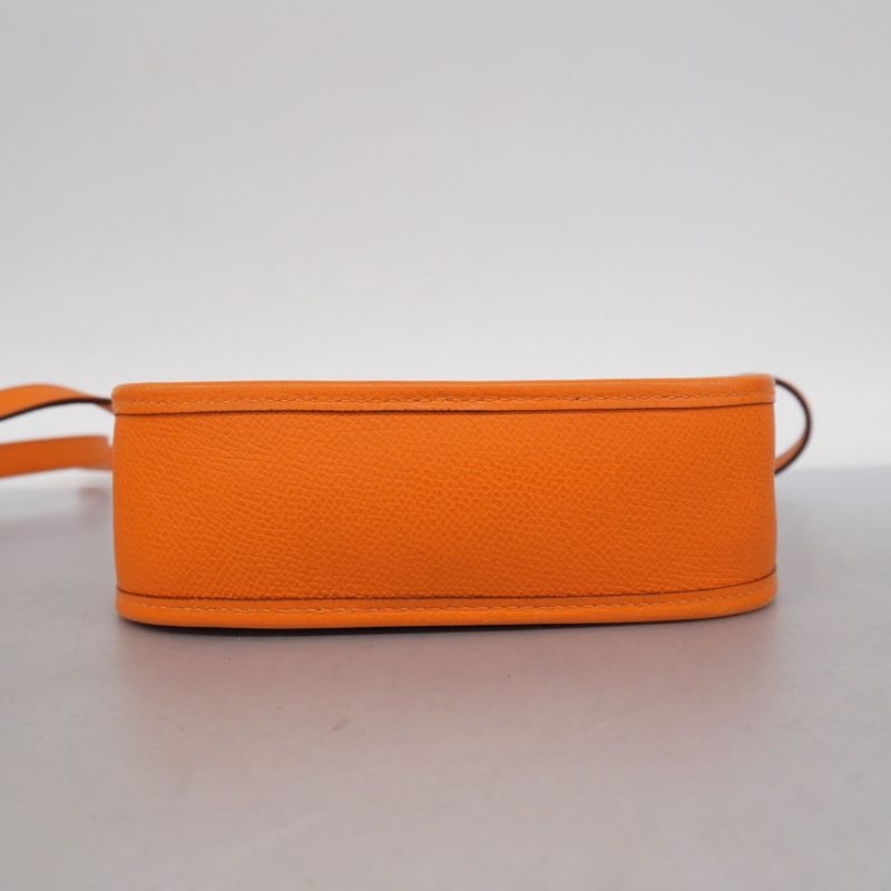 Hermes Pochette Evelyn TPM Epson Orange Silver Hardware □H Engraved Ladies