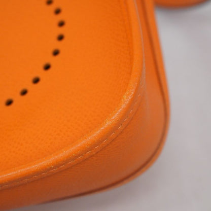 Hermes Pochette Evelyn TPM Epson Orange Silver Hardware □H Engraved Ladies