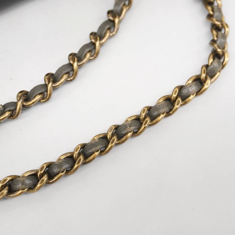 Chanel Shoulder Bag Leather Black Gold Silver Hardware Women