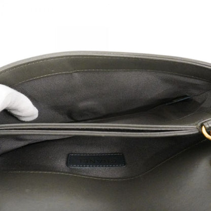 Chanel Shoulder Bag Leather Black Gold Silver Hardware Women