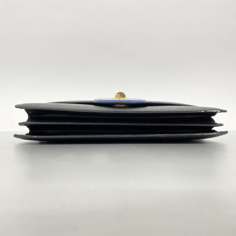 Louis Vuitton Shoulder Bag Epi Free Run M52415 Blue Noir Black Women