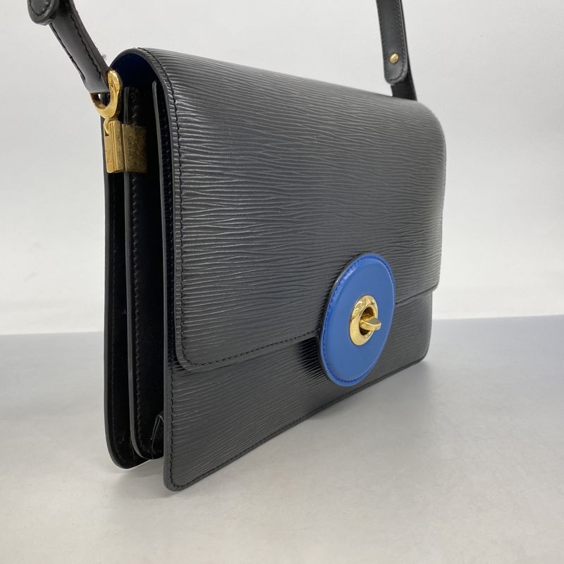 Louis Vuitton Shoulder Bag Epi Free Run M52415 Blue Noir Black Women