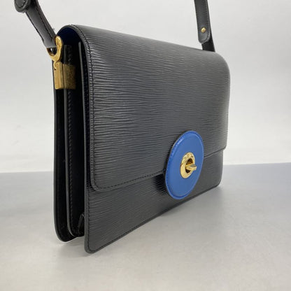 Louis Vuitton Shoulder Bag Epi Free Run M52415 Blue Noir Black Women