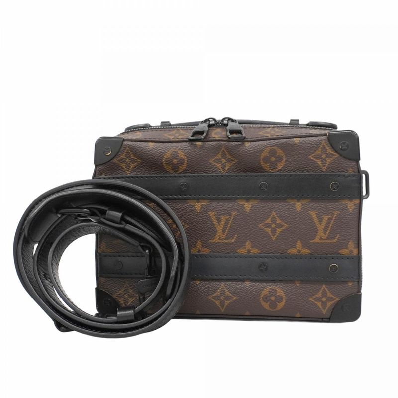 Louis Vuitton Shoulder Bag Monogram Macassar Handle Soft Trunk M45935 Brown