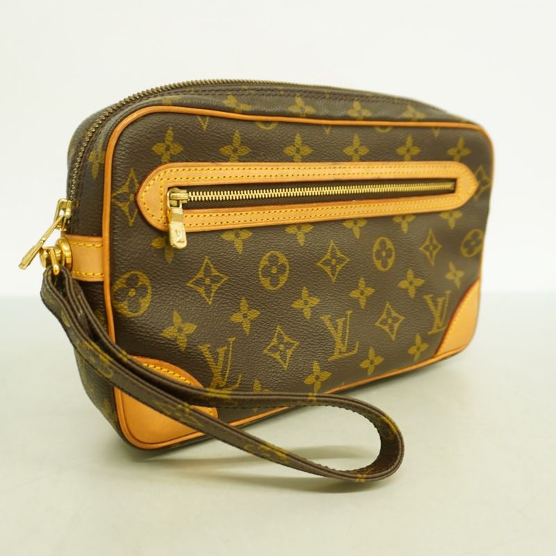 Louis Vuitton Clutch Bag Monogram Marly Dragonne GM M51825 Brown Women's