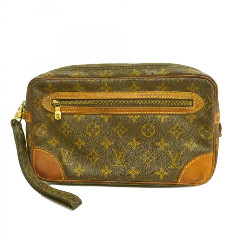 Louis Vuitton Clutch Bag Monogram Marly Dragonne GM M51825 Brown Men's