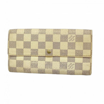 Louis Vuitton Damier Azure Portefeuille Sarah N61735 White Women's