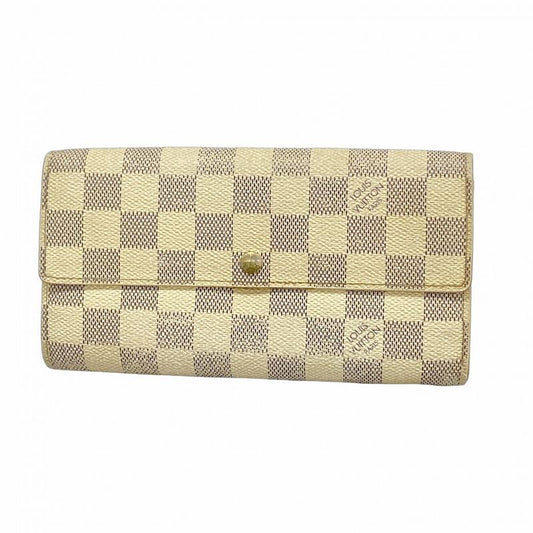 Louis Vuitton Damier Azure Portefeuille Sarah N61735 White Women's